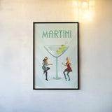 Martini by Omar Escalante. shown as a paper print in a black flame. Available as a archival giclee rolled canvas, fine art paper, or poster print. SKU 82561h.