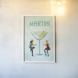 Martini by Omar Escalante. shown as a paper print in a white frame. Available as a archival giclee rolled canvas, fine art paper, or poster print. SKU 82561h.