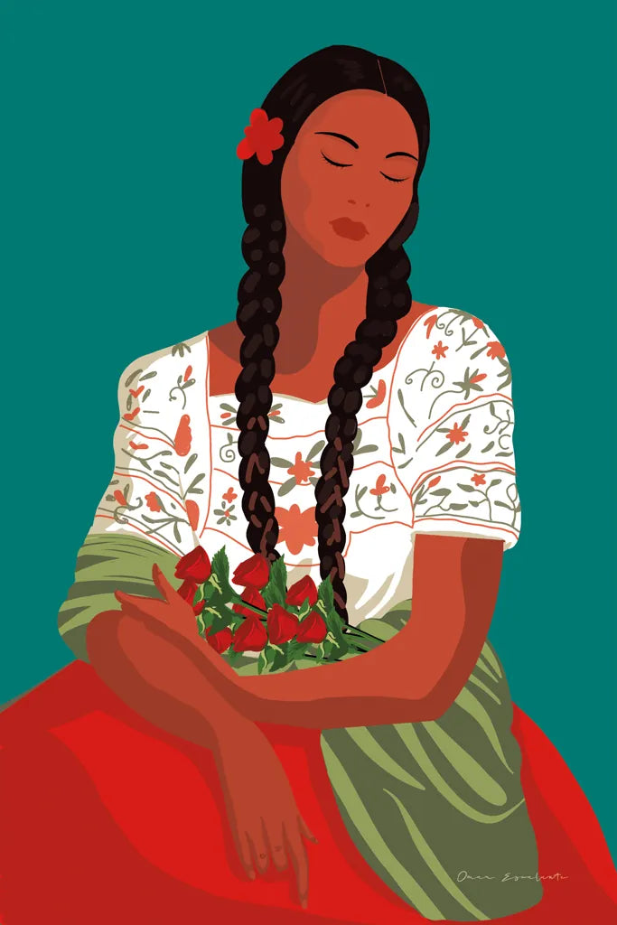 Mexican Woman I by Omar Escalante. SKU 71684h. Archival Giclee Fine art print for wall decor.