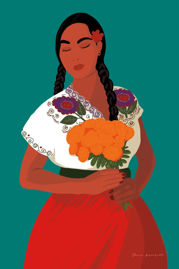 Mexican Woman II by Omar Escalante. SKU 71685h. Archival Giclee Fine art print for wall decor.