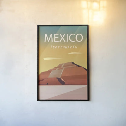 Mexico by Omar Escalante. shown as a paper print in a black flame. Available as a archival giclee rolled canvas, fine art paper, or poster print. SKU 66865h.