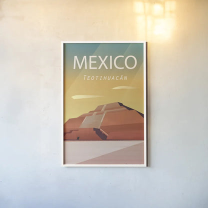 Mexico by Omar Escalante. shown as a paper print in a white frame. Available as a archival giclee rolled canvas, fine art paper, or poster print. SKU 66865h.