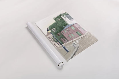 Montmartre Paris by Omar Escalante. shown as a rolled paper print. Available as archival giclee rolled canvas, fine art paper, or poster print. SKU 71212h.