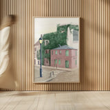 Montmartre Paris by Omar Escalante. shown as over sized large wall art. Available as an archival giclee rolled canvas, fine art paper, or poster print. SKU 71212h.