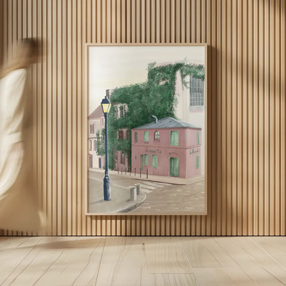 Montmartre Paris by Omar Escalante. shown as over sized large wall art. Available as an archival giclee rolled canvas, fine art paper, or poster print. SKU 71212h.