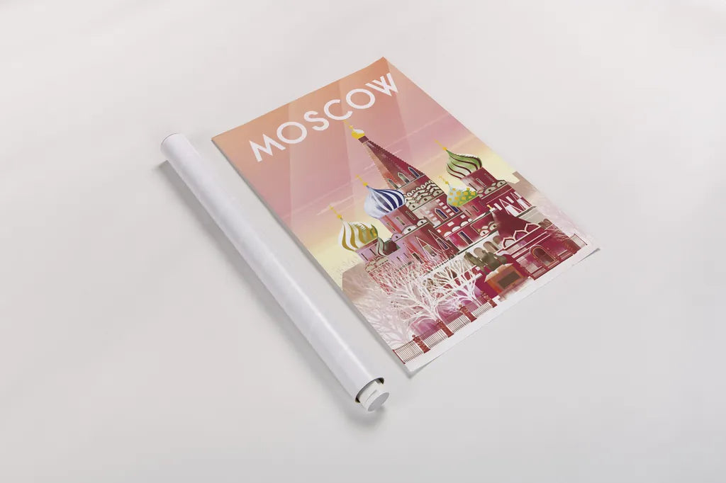 Moscow by Omar Escalante. shown as a rolled paper print. Available as archival giclee rolled canvas, fine art paper, or poster print. SKU 62038h.