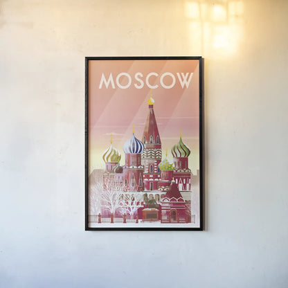 Moscow by Omar Escalante. shown as a paper print in a black flame. Available as a archival giclee rolled canvas, fine art paper, or poster print. SKU 62038h.