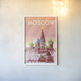 Moscow by Omar Escalante. shown as a paper print in a white frame. Available as a archival giclee rolled canvas, fine art paper, or poster print. SKU 62038h.