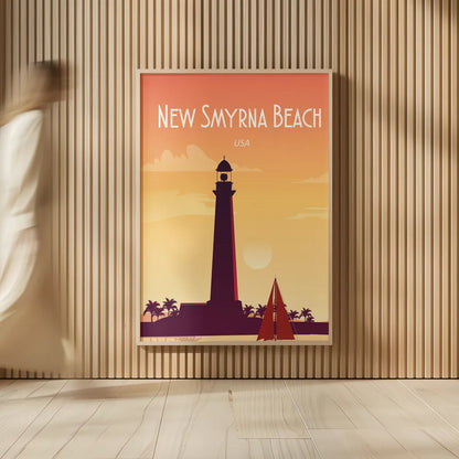 New Smyrna Beach by Omar Escalante. shown as over sized large wall art. Available as an archival giclee rolled canvas, fine art paper, or poster print. SKU 62761h.