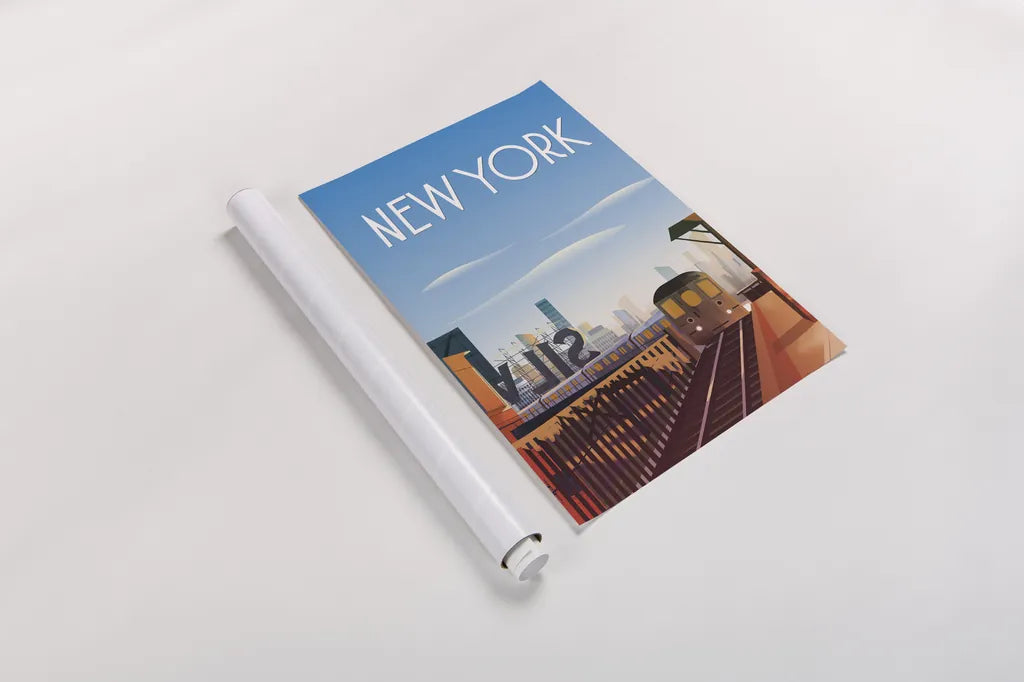 New York City by Omar Escalante. shown as a rolled paper print. Available as archival giclee rolled canvas, fine art paper, or poster print. SKU 62039h.