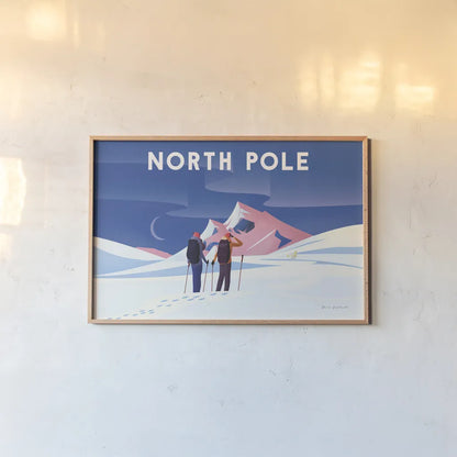 North Pole by Omar Escalante. shown as a paper print in a natural frame. Available as a archival giclee rolled canvas, fine art paper, or poster print. SKU 67453i.