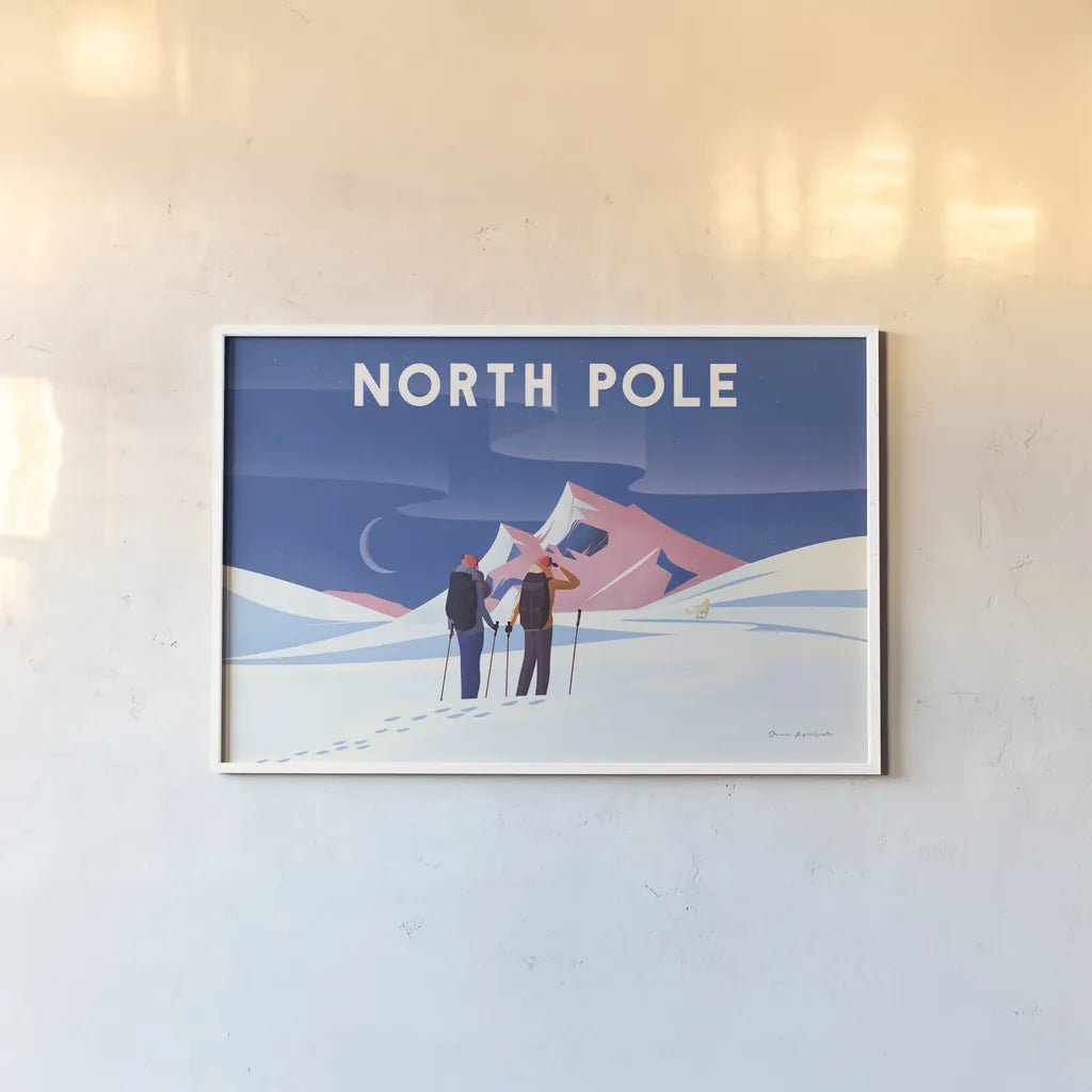 North Pole by Omar Escalante. shown as a paper print in a white frame. Available as a archival giclee rolled canvas, fine art paper, or poster print. SKU 67453i.