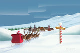 North Pole Christmas by Omar Escalante. SKU 74907i. Archival Giclee Fine art print for wall decor.
