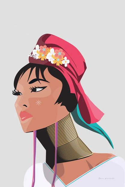 Padaung Woman by Omar Escalante. SKU 62770h. Archival Giclee Fine art print for wall decor.