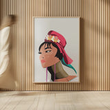 Padaung Woman by Omar Escalante. shown as over sized large wall art. Available as an archival giclee rolled canvas, fine art paper, or poster print. SKU 62770h.