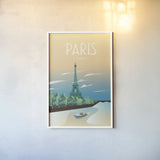 Paris by Omar Escalante. shown as a paper print in a white frame. Available as a archival giclee rolled canvas, fine art paper, or poster print. SKU 62771h.
