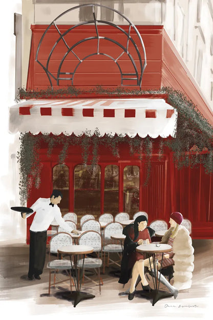 Paris Bistro by Omar Escalante. SKU 75822h. Archival Giclee Fine art print for wall decor.