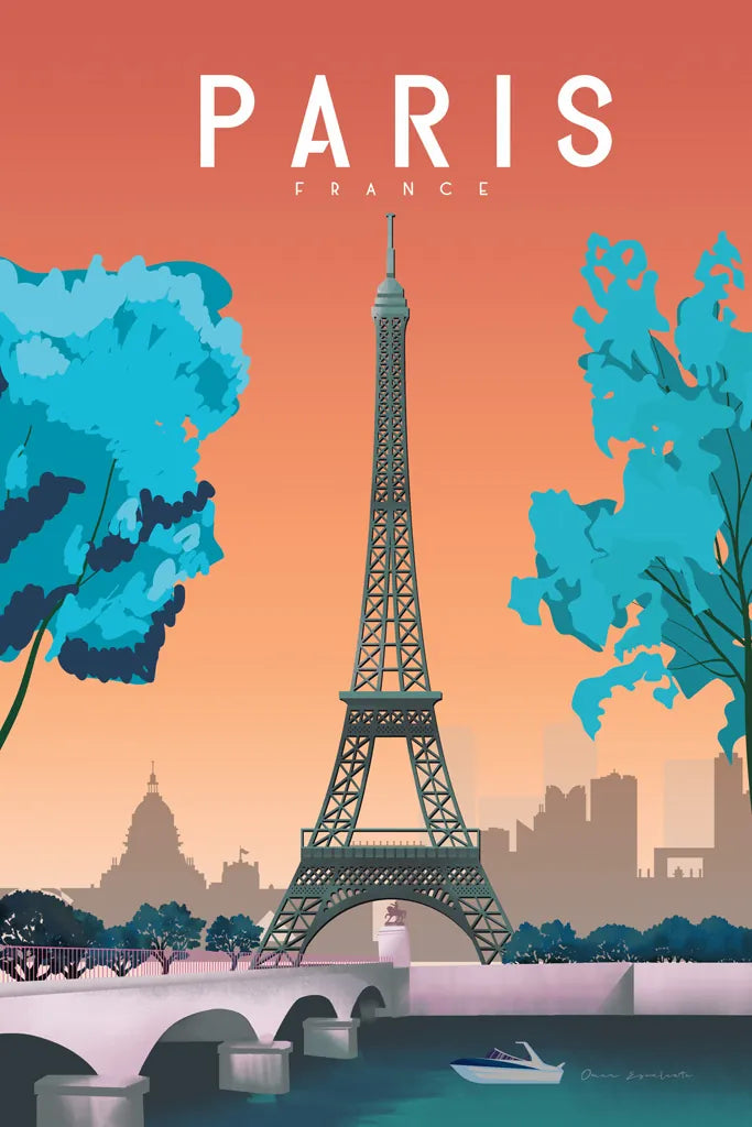 Paris France by Omar Escalante. SKU 66863h. Archival Giclee Fine art print for wall decor.