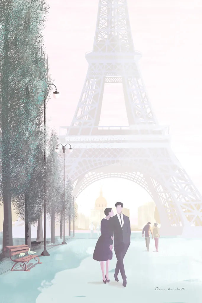 Paris Love by Omar Escalante. SKU 71215h. Archival Giclee Fine art print for wall decor.