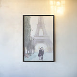 Paris Love II by Omar Escalante. shown as a paper print in a black flame. Available as a archival giclee rolled canvas, fine art paper, or poster print. SKU 75829h.
