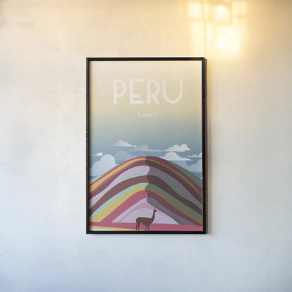 Peru by Omar Escalante. shown as a paper print in a black flame. Available as a archival giclee rolled canvas, fine art paper, or poster print. SKU 62772h.