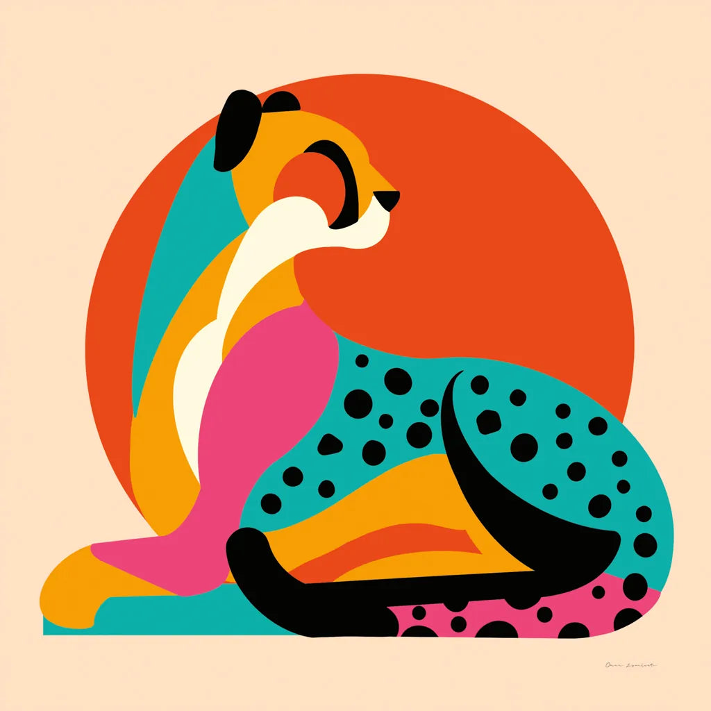 Safari Cat IV by Omar Escalante. SKU 92558a. Archival Giclee Fine art print for wall decor.