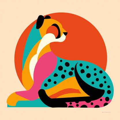 Safari Cat IV by Omar Escalante. SKU 92558a. Archival Giclee Fine art print for wall decor.