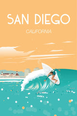San Diego by Omar Escalante. SKU 62040h. Archival Giclee Fine art print for wall decor.