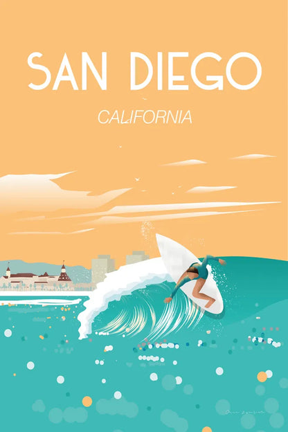 San Diego by Omar Escalante. SKU 62040h. Archival Giclee Fine art print for wall decor.