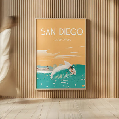 San Diego by Omar Escalante. shown as over sized large wall art. Available as an archival giclee rolled canvas, fine art paper, or poster print. SKU 62040h.