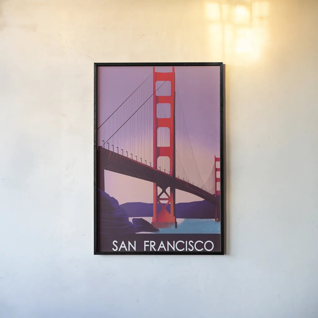 San Francisco I by Omar Escalante. shown as a paper print in a black flame. Available as a archival giclee rolled canvas, fine art paper, or poster print. SKU 62041h.