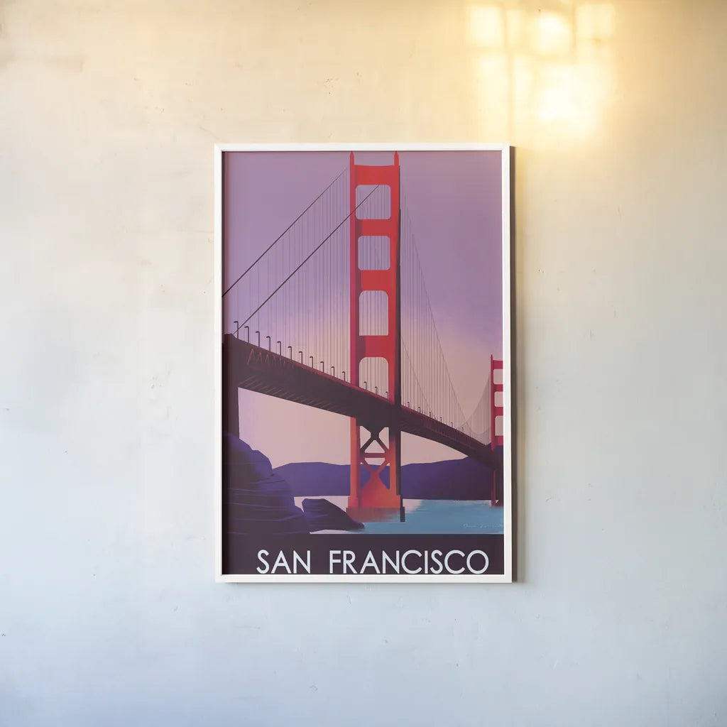 San Francisco I by Omar Escalante. shown as a paper print in a white frame. Available as a archival giclee rolled canvas, fine art paper, or poster print. SKU 62041h.