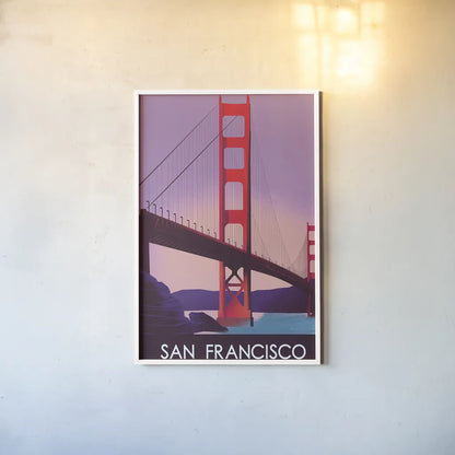 San Francisco I by Omar Escalante. shown as a paper print in a white frame. Available as a archival giclee rolled canvas, fine art paper, or poster print. SKU 62041h.