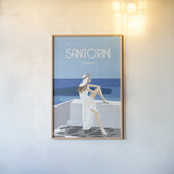 Santori by Omar Escalante. shown as a paper print in a natural frame. Available as a archival giclee rolled canvas, fine art paper, or poster print. SKU 62773h.