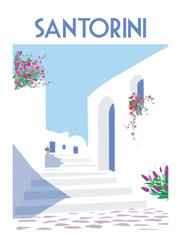 Santorini Poster II by Omar Escalante