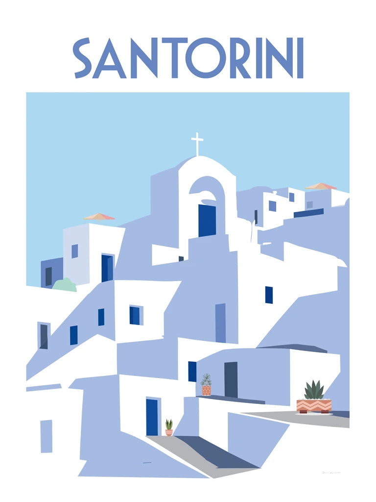 Santorini Poster III by Omar Escalante