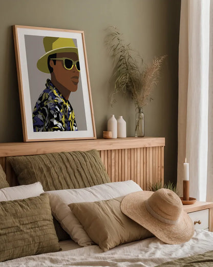 So Cool I by Omar Escalante. shown as a paper print in a natural frame. Available as a archival giclee rolled canvas, fine art paper, or poster print. SKU 74124h.