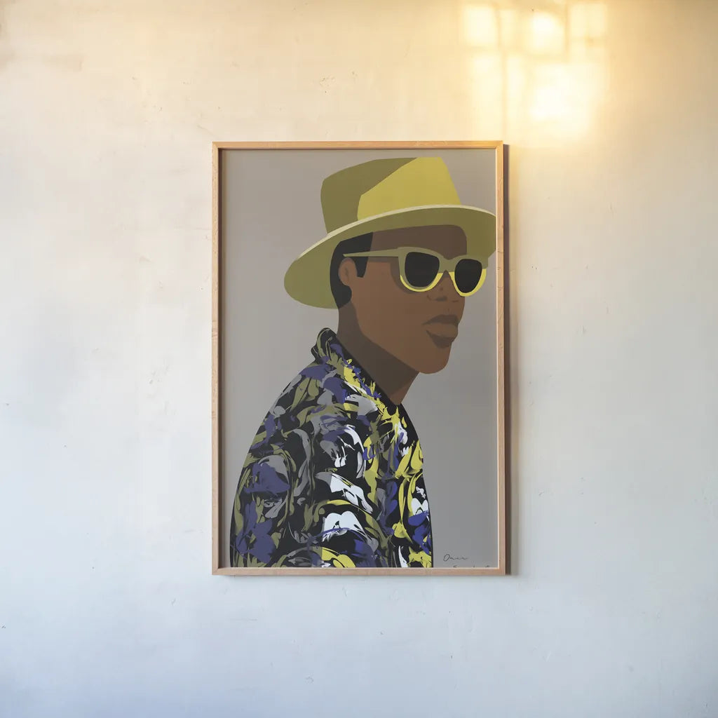 So Cool I by Omar Escalante. shown as a paper print in a natural frame. Available as a archival giclee rolled canvas, fine art paper, or poster print. SKU 74124h.