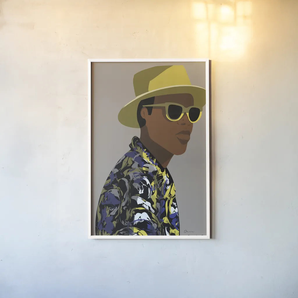 So Cool I by Omar Escalante. shown as a paper print in a white frame. Available as a archival giclee rolled canvas, fine art paper, or poster print. SKU 74124h.