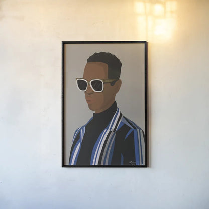 So Cool II by Omar Escalante. shown as a paper print in a black flame. Available as a archival giclee rolled canvas, fine art paper, or poster print. SKU 74125h.