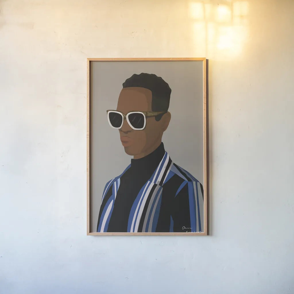 So Cool II by Omar Escalante. shown as a paper print in a natural frame. Available as a archival giclee rolled canvas, fine art paper, or poster print. SKU 74125h.