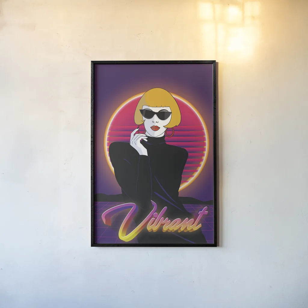 So Eighties I by Omar Escalante. shown as a paper print in a black flame. Available as a archival giclee rolled canvas, fine art paper, or poster print. SKU 75113h.
