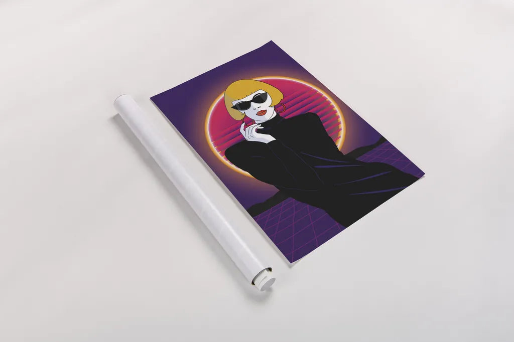 So Eighties I No Words by Omar Escalante. shown as a rolled paper print. Available as archival giclee rolled canvas, fine art paper, or poster print. SKU 77008h.