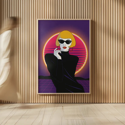 So Eighties I No Words by Omar Escalante. shown as over sized large wall art. Available as an archival giclee rolled canvas, fine art paper, or poster print. SKU 77008h.