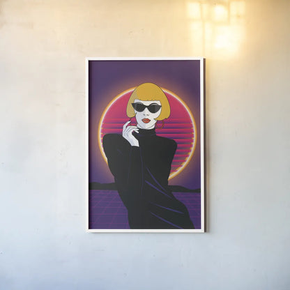 So Eighties I No Words by Omar Escalante. shown as a paper print in a white frame. Available as a archival giclee rolled canvas, fine art paper, or poster print. SKU 77008h.
