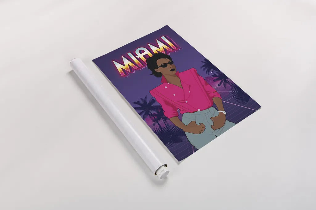 So Eighties II by Omar Escalante. shown as a rolled paper print. Available as archival giclee rolled canvas, fine art paper, or poster print. SKU 75114h.