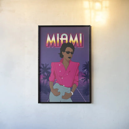 So Eighties II by Omar Escalante. shown as a paper print in a black flame. Available as a archival giclee rolled canvas, fine art paper, or poster print. SKU 75114h.