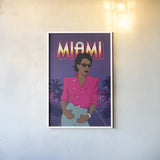 So Eighties II by Omar Escalante. shown as a paper print in a white frame. Available as a archival giclee rolled canvas, fine art paper, or poster print. SKU 75114h.