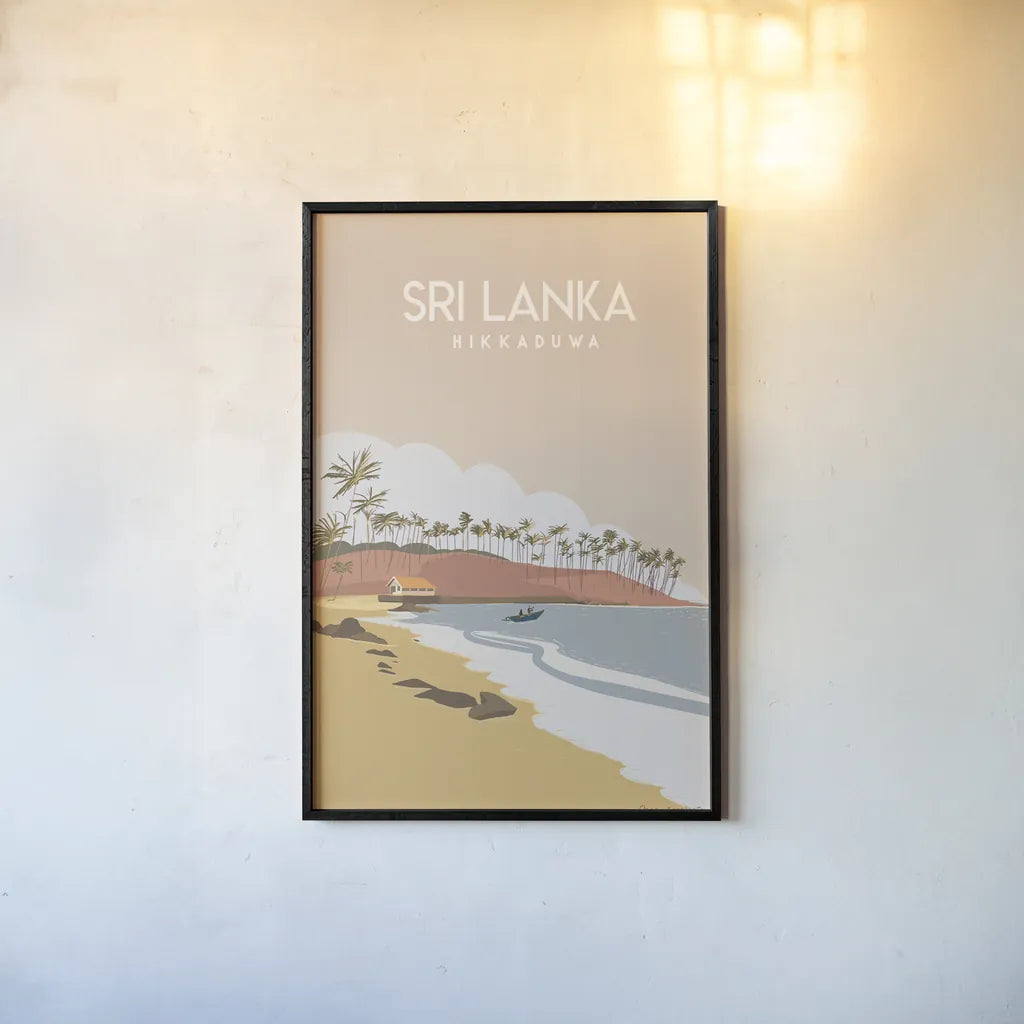 Sri Lanka by Omar Escalante. shown as a paper print in a black flame. Available as a archival giclee rolled canvas, fine art paper, or poster print. SKU 74453h.