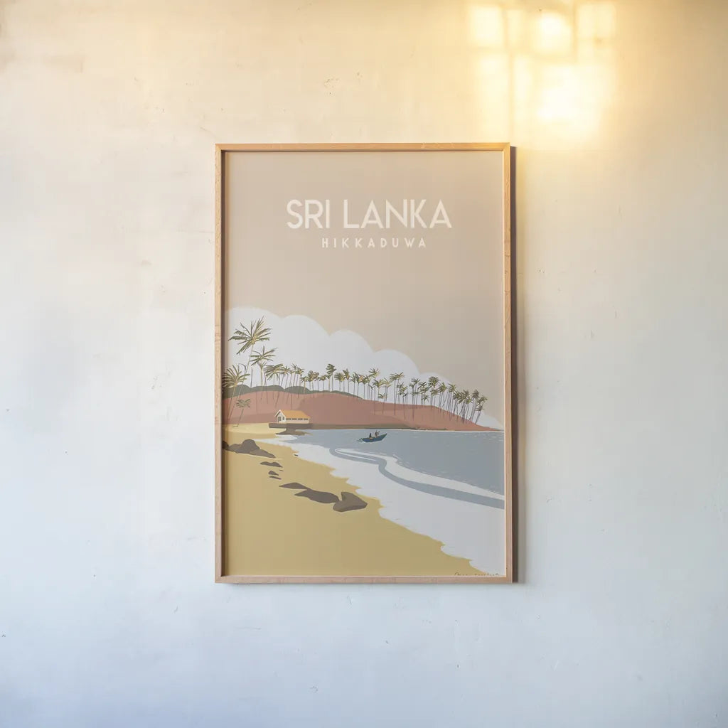 Sri Lanka by Omar Escalante. shown as a paper print in a natural frame. Available as a archival giclee rolled canvas, fine art paper, or poster print. SKU 74453h.